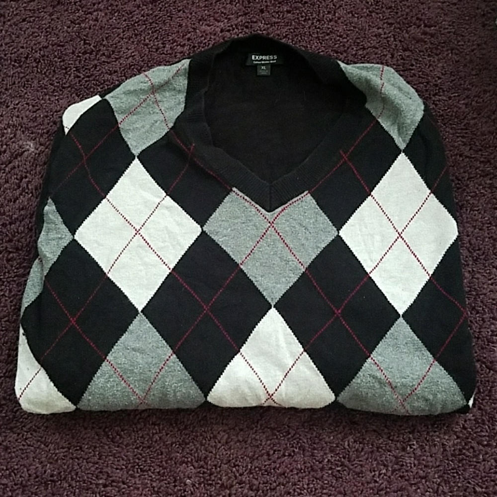 Express Men's argyle sweater, XL